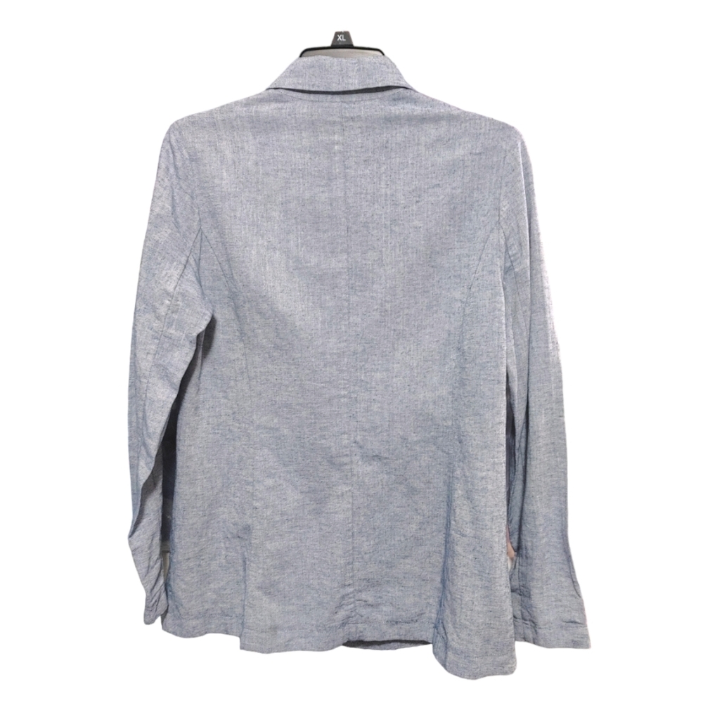 Drew Anthropologie NWT Linen Blend Chambray Blue One Button Blazer Size Small S - Picture 2 of 10